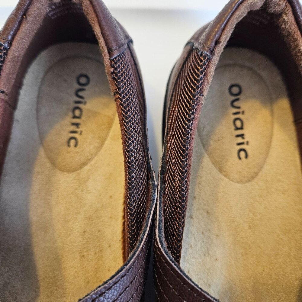 Oviaric Womens Brown Leather Mary Jane Shoes US 8.5 Comfort Sole Adj Strap - Picture 6 of 12